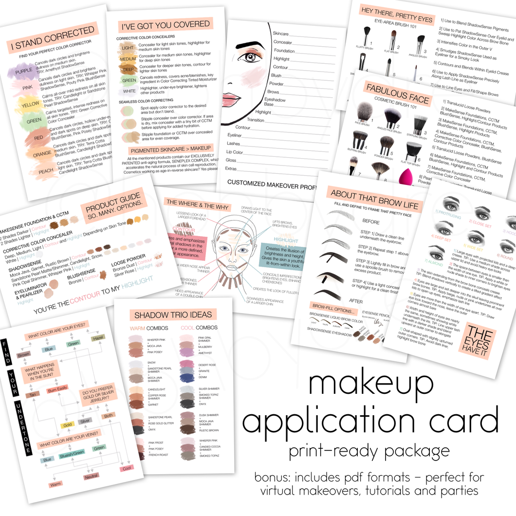 Makeup Application Card Print-Ready Package