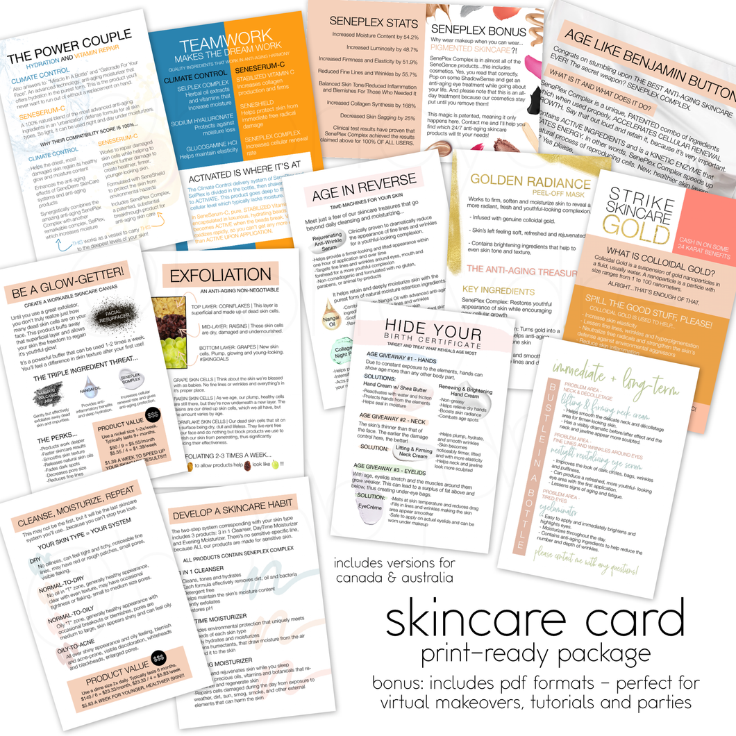 Skincare Card Print-Ready Package