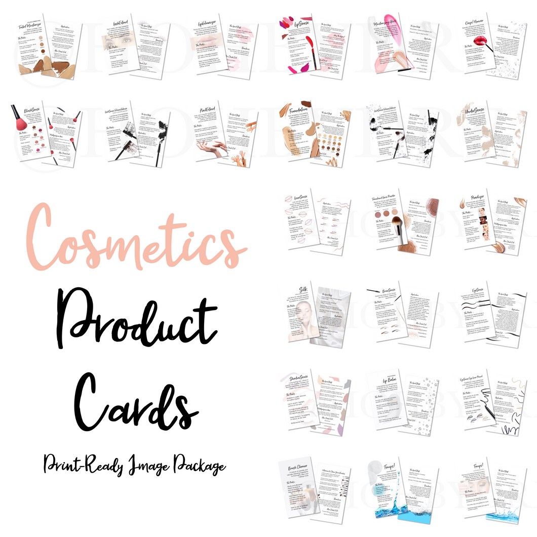 Product Cards (Partial Package) | Cosmetics Print-Ready Package