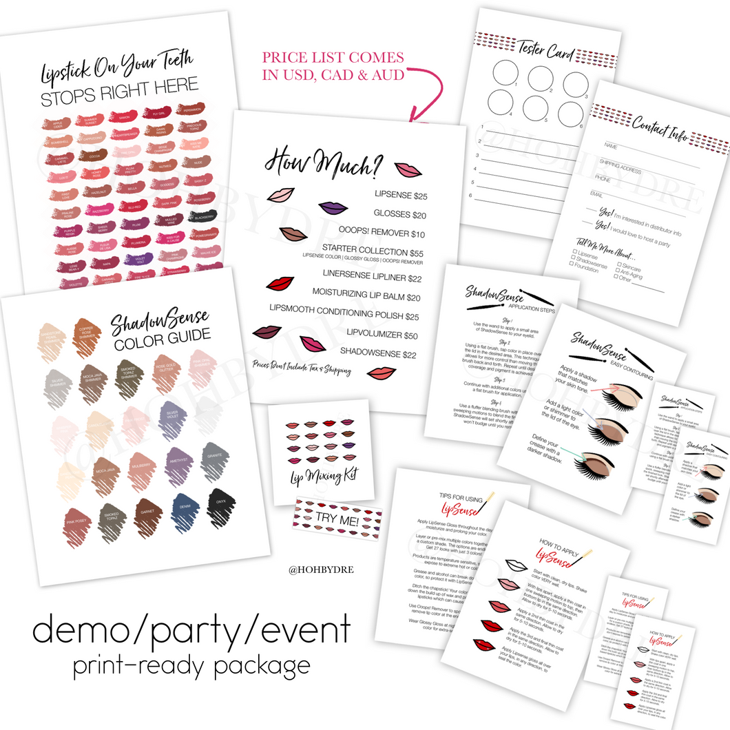 Demo/Party/Event Print-Ready Package