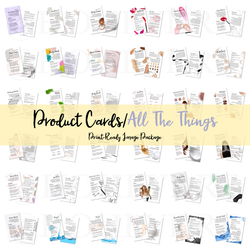 Product Cards | All The Things Print-Ready Package