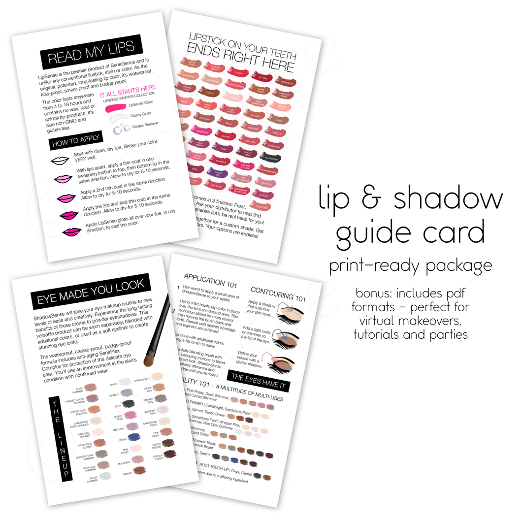 Lip and Shadow Guide Print-Ready Package