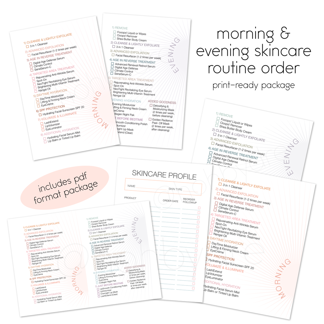 Morning/Evening Skincare Routine Order