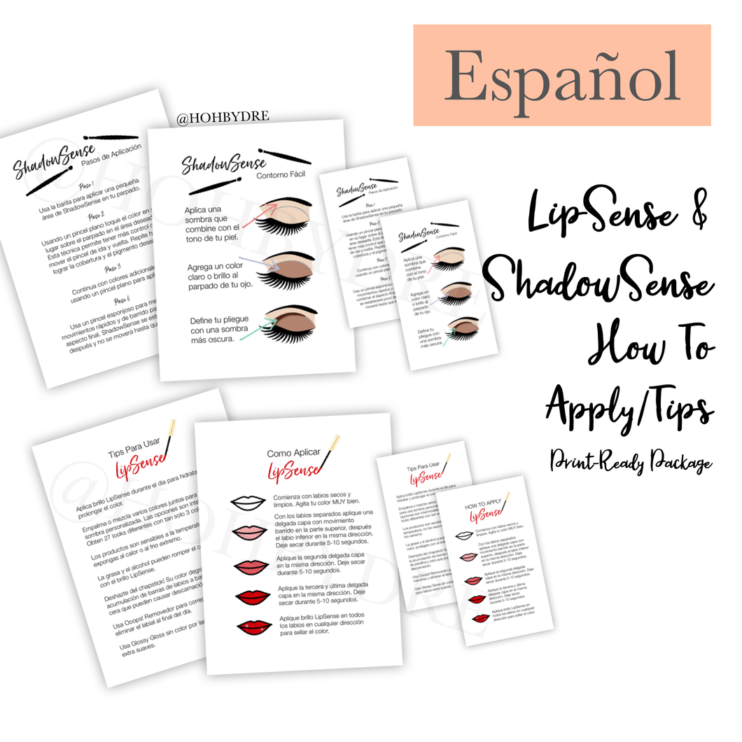 Español | Lip & Shadow How To Apply/Tips Print-Ready Package